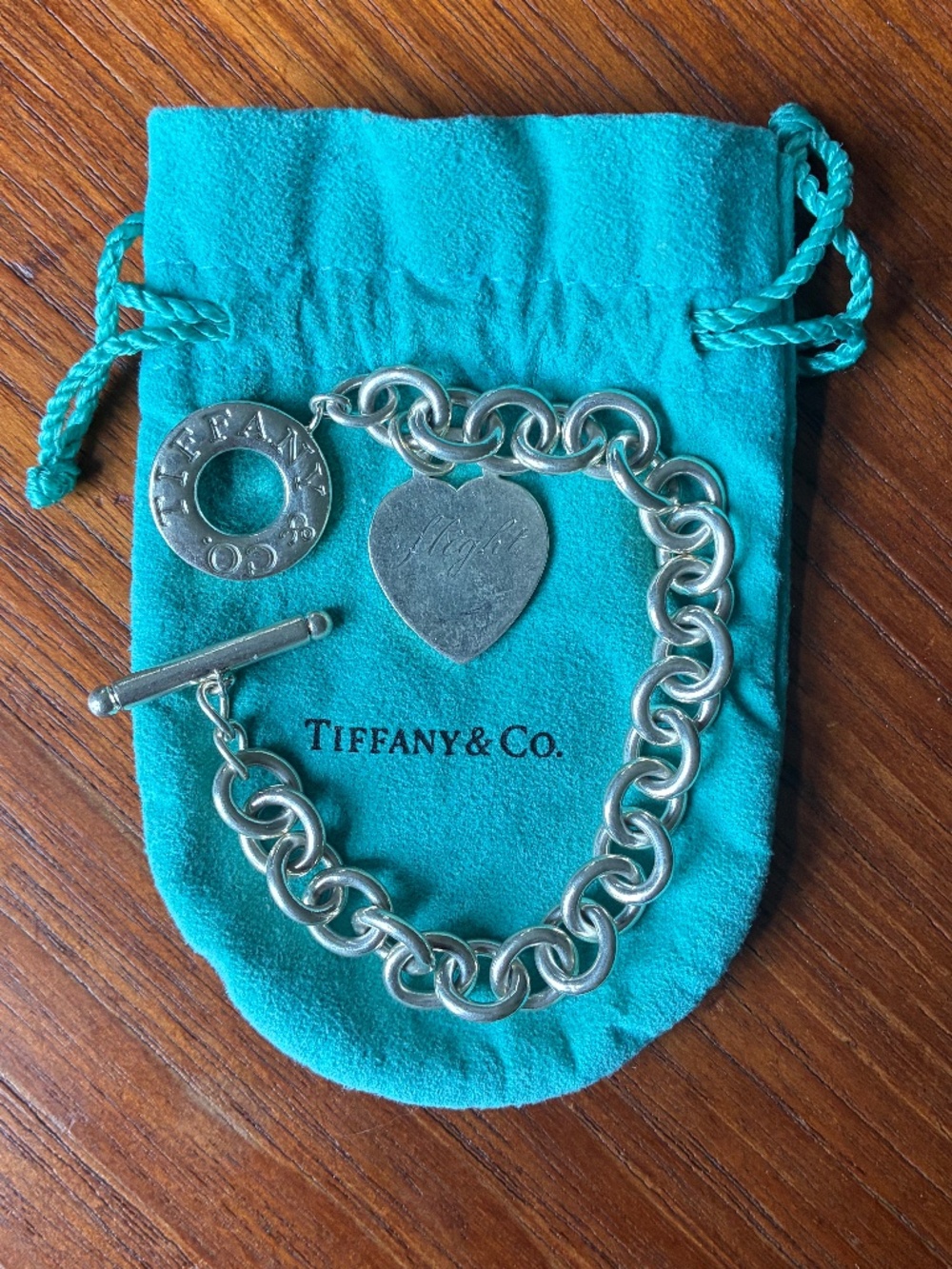 Vintage Authentic Tiffany & Co. Return to Tiffany Heart Tag Toggle Bracelet